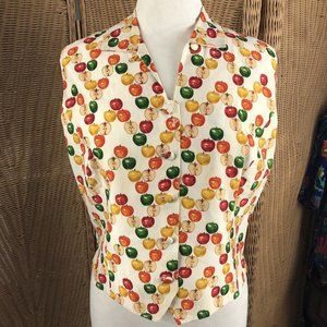 vintage Tanner women’s vest apple print Size 12